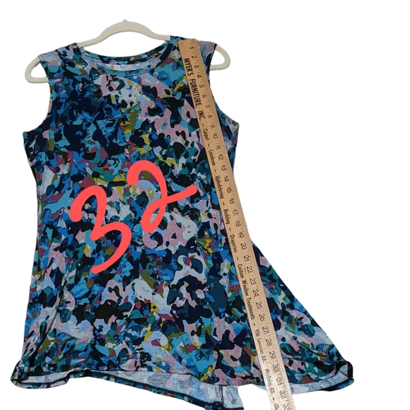 4/$25 LOGO layers summer multi color top sleeveless high low size medium - Picture 3 of 7